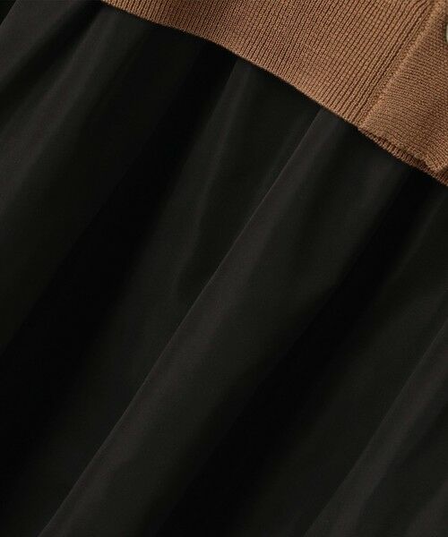 L size ONWARD(大きいサイズ) / エルサイズオンワード ロング・マキシ丈ワンピース | 【人気異素材コンビの最新作・前後着用可】タフタコンビ ワンピース | 詳細10