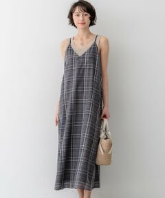 L size ONWARD(大きいサイズ) / エルサイズオンワード ロング・マキシ丈ワンピース | 【見上愛さん着用】ハイツイストシアーチェック キャミソールワンピース