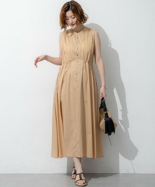 L size ONWARD(大きいサイズ) / エルサイズオンワード ロング・マキシ丈ワンピース | シルキーライトクロス フレアワンピース | 詳細13