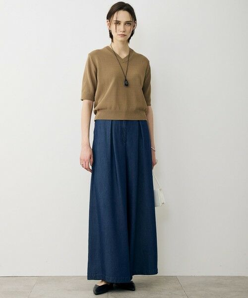 L size ONWARD(大きいサイズ) / エルサイズオンワード その他パンツ | ナチュラルソフトデニム タックワイドパンツ | 詳細7