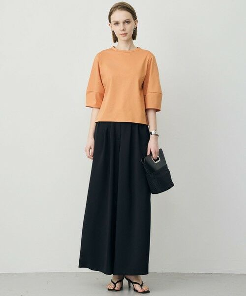 L size ONWARD(大きいサイズ) / エルサイズオンワード その他パンツ | ドレープツイル ボリュームワイドパンツ | 詳細9