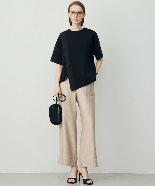 L size ONWARD(大きいサイズ) / エルサイズオンワード その他パンツ | ワッシャーツイル ワイドストレートパンツ | 詳細1