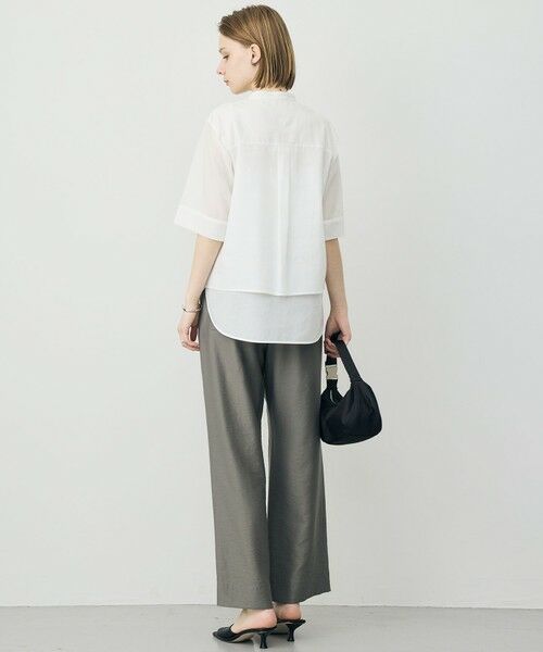 L size ONWARD(大きいサイズ) / エルサイズオンワード その他パンツ | ワッシャーツイル ワイドストレートパンツ | 詳細18