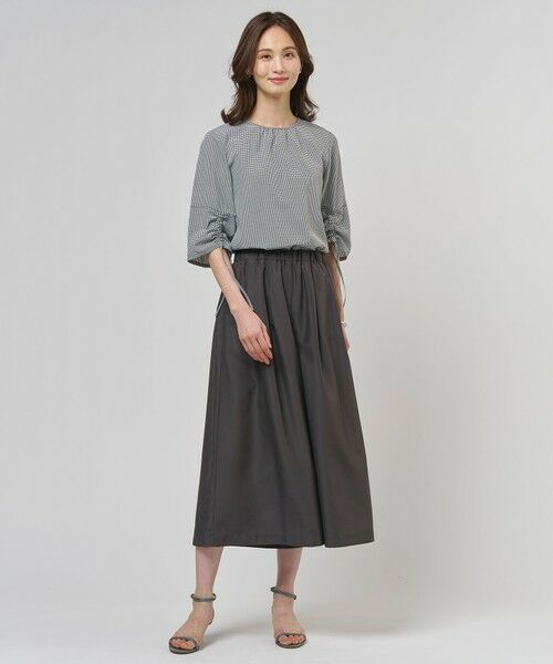 L size ONWARD(大きいサイズ) / エルサイズオンワード その他パンツ | エアリースパンボイル ガウチョ パンツ | 詳細9