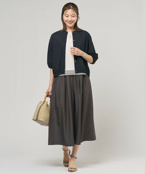 L size ONWARD(大きいサイズ) / エルサイズオンワード その他パンツ | エアリースパンボイル ガウチョ パンツ | 詳細12