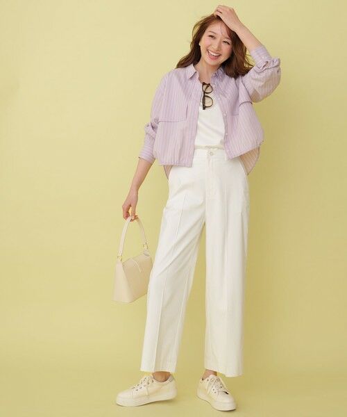 L size ONWARD(大きいサイズ) / エルサイズオンワード その他パンツ | エアリーストレッチ ワイドパンツ | 詳細2