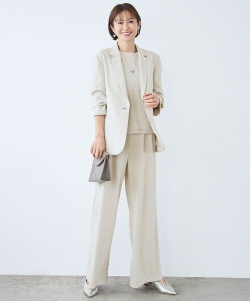 L size ONWARD(大きいサイズ) / エルサイズオンワード その他パンツ | 【17号サイズまで展開・カタログ掲載】ストレッチアムンゼンワイド パンツ | 詳細2