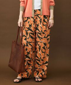 L size ONWARD(大きいサイズ) / エルサイズオンワード その他パンツ | 【カタログ掲載】シアーカラミプリントワイド パンツ