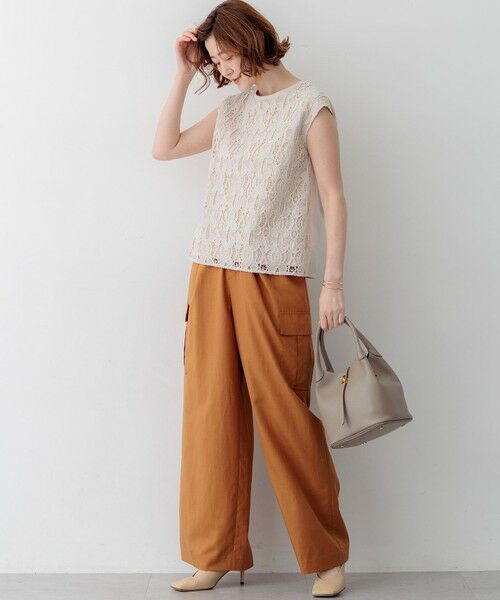 L size ONWARD(大きいサイズ) / エルサイズオンワード カーゴパンツ | 【見上愛さん着用】コットンスラブポプリン カーゴパンツ | 詳細11