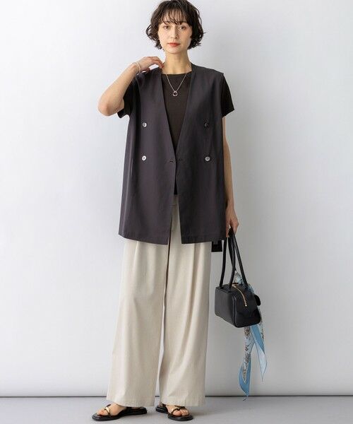 L size ONWARD(大きいサイズ) / エルサイズオンワード その他パンツ | ナチュラルスラブストレッチ ワイドパンツ | 詳細7