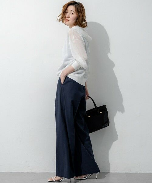 L size ONWARD(大きいサイズ) / エルサイズオンワード その他パンツ | ナチュラルスラブストレッチ ワイドパンツ | 詳細29