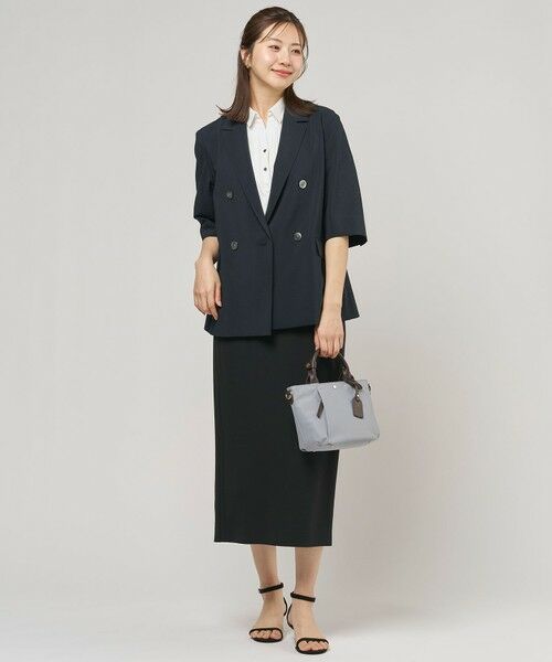 L size ONWARD(大きいサイズ) / エルサイズオンワード ミニ・ひざ丈スカート | 【セットアップ対応】Light ジョーゼット ナロー スカート | 詳細2