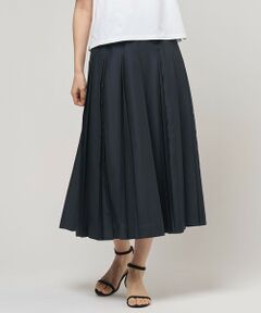 L size ONWARD(大きいサイズ) / エルサイズオンワード ロング・マキシ丈スカート | エアリースパンボイル プリーツ スカート