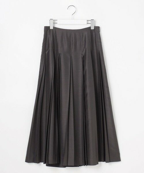 L size ONWARD(大きいサイズ) / エルサイズオンワード ロング・マキシ丈スカート | エアリースパンボイル プリーツ スカート | 詳細7