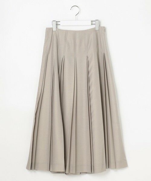 L size ONWARD(大きいサイズ) / エルサイズオンワード ロング・マキシ丈スカート | エアリースパンボイル プリーツ スカート | 詳細11