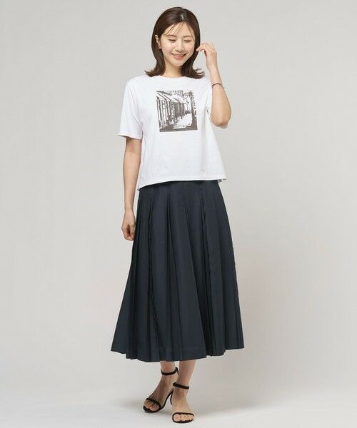 L size ONWARD(大きいサイズ) / エルサイズオンワード ロング・マキシ丈スカート | エアリースパンボイル プリーツ スカート | 詳細14