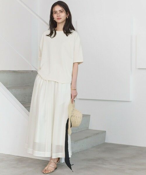 L size ONWARD(大きいサイズ) / エルサイズオンワード ミニ・ひざ丈スカート | 【SLOW/一部店舗限定】エアリーフレア スカート | 詳細1