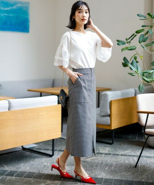 L size ONWARD(大きいサイズ) / エルサイズオンワード ミニ・ひざ丈スカート | 【2WAY】フロントジップタイト スカート | 詳細8