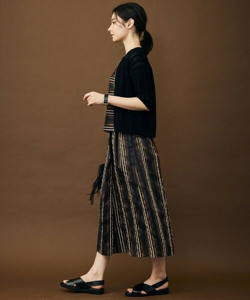 L size ONWARD(大きいサイズ) / エルサイズオンワード ミニ・ひざ丈スカート | 【カタログ掲載・セットアップ対応】マルチストライプジャカード スカート | 詳細6