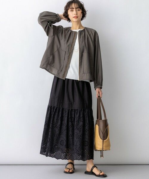 L size ONWARD(大きいサイズ) / エルサイズオンワード ミニ・ひざ丈スカート | 【先行予約】カットワークエンブロイダリー スカート | 詳細17