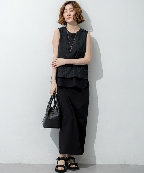 L size ONWARD(大きいサイズ) / エルサイズオンワード ミニ・ひざ丈スカート | ダブルフェイスジャージー Iラインスカート | 詳細13