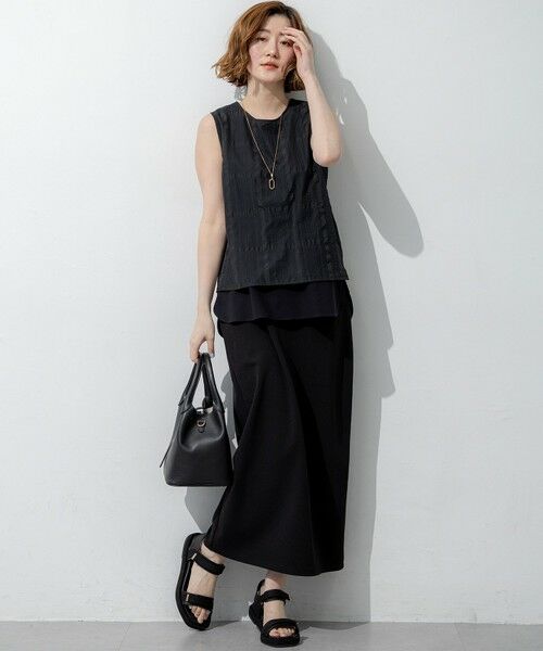 L size ONWARD(大きいサイズ) / エルサイズオンワード ミニ・ひざ丈スカート | ダブルフェイスジャージー Iラインスカート | 詳細14