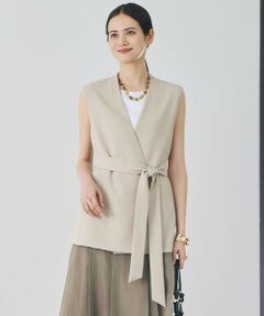 L size ONWARD(大きいサイズ) / エルサイズオンワード ベスト | 【カタログ掲載】リラックスバスケットノーカラー ジレ