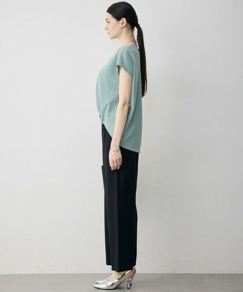 L size ONWARD(大きいサイズ) / エルサイズオンワード シャツ・ブラウス | FluidBackSatin フレンチスリーブブラウス | 詳細3