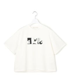 L size ONWARD(大きいサイズ) / エルサイズオンワード カットソー | クロップド ロゴTEE（フォトプリント）