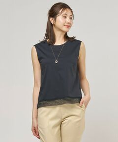 L size ONWARD(大きいサイズ) / エルサイズオンワード タンクトップ | コットンスムース ノースリーブ カットソー