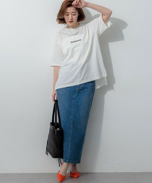 L size ONWARD(大きいサイズ) / エルサイズオンワード カットソー | la maree オーバーサイズ ロゴ Tシャツ | 詳細15