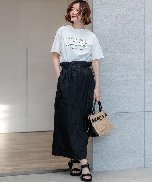 L size ONWARD(大きいサイズ) / エルサイズオンワード カットソー | リラクシーシルエット メッセージ ロゴTシャツ | 詳細2