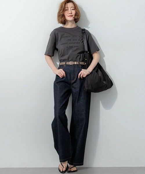 L size ONWARD(大きいサイズ) / エルサイズオンワード カットソー | リラクシーシルエット メッセージ ロゴTシャツ | 詳細6