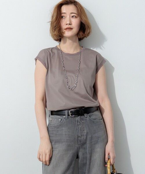 L size ONWARD(大きいサイズ) / エルサイズオンワード カットソー | シアースリーブレス Tシャツ（ダークブラウン系）