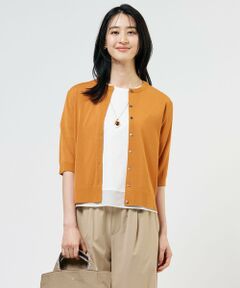 L size ONWARD(大きいサイズ) / エルサイズオンワード カーディガン・ボレロ | COTTON ACETATE DRY クルーネック カーディガン