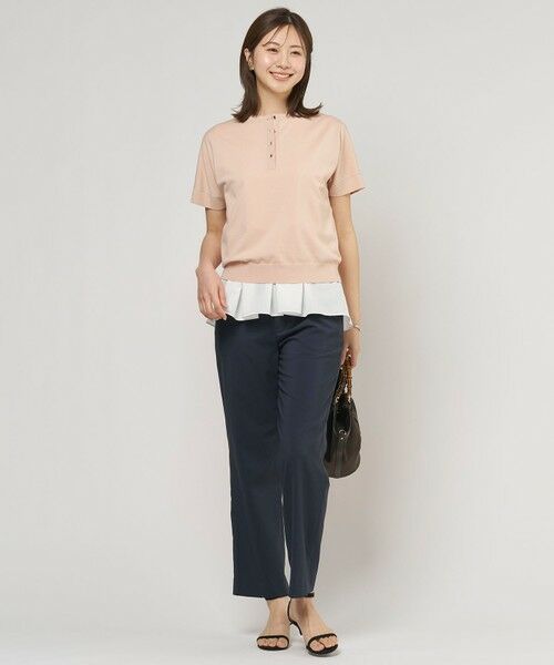 L size ONWARD(大きいサイズ) / エルサイズオンワード ニット・セーター | COOL MINT COTTON POLYESTER ヘンリーネック ニット プルオーバー | 詳細9