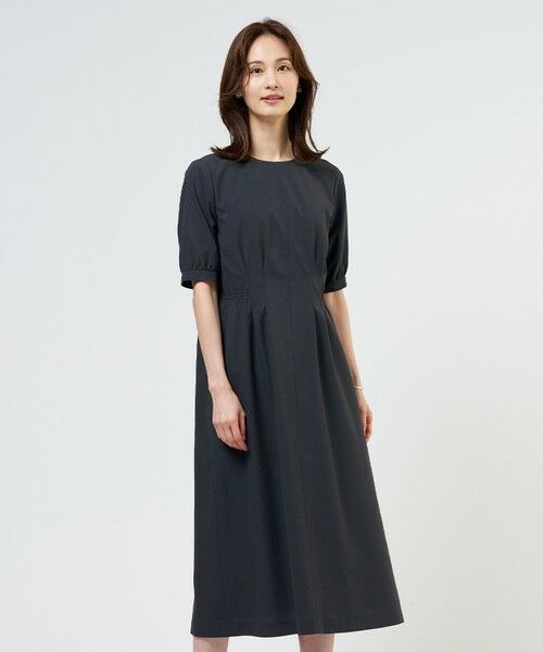 L size ONWARD(大きいサイズ) / エルサイズオンワード ロング・マキシ丈ワンピース | 【WEB限定カラーあり】アキハ BREEZE COOL ワンピース（スレート系）