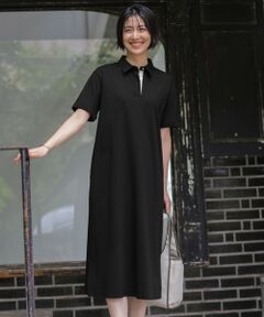 L size ONWARD(大きいサイズ) / エルサイズオンワード ロング・マキシ丈ワンピース | 【WEB限定】コットンスムース ポロワンピース