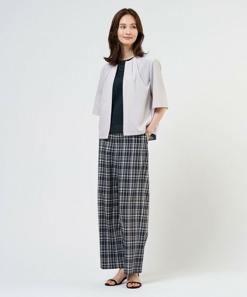 L size ONWARD(大きいサイズ) / エルサイズオンワード その他パンツ | 【WEB限定カラーあり】リネンレーヨン 柄 ワイドパンツ | 詳細12