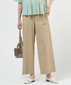 L size ONWARD(大きいサイズ) / エルサイズオンワード その他パンツ | 【人気素材】セルロースリネンストレッチ セミワイド パンツ