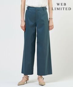 L size ONWARD(大きいサイズ) / エルサイズオンワード その他パンツ | 【人気素材】セルロースリネンストレッチ セミワイド パンツ