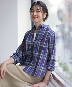 L size ONWARD(大きいサイズ) / エルサイズオンワード シャツ・ブラウス | コットンリネン Light マドラスチェック シャツ