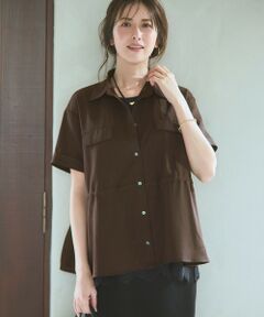 L size ONWARD(大きいサイズ) / エルサイズオンワード シャツ・ブラウス | 【WEB&一部店舗限定】サスティナクールブッチャー ミリタリー シャツジャケット