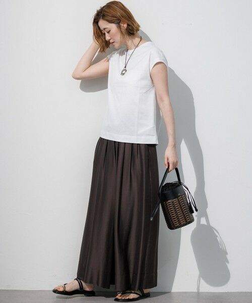L size ONWARD(大きいサイズ) / エルサイズオンワード カットソー | シルキータッチ フレンチスリーブ Tシャツ | 詳細2