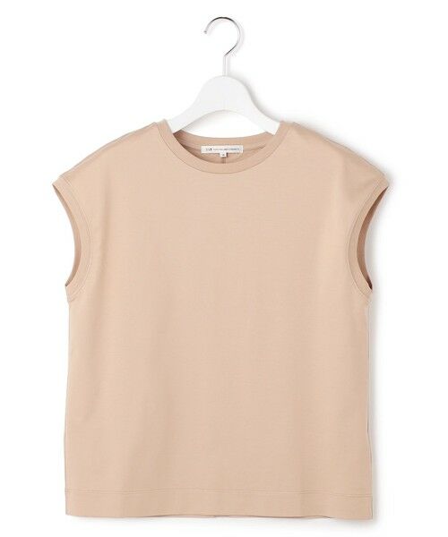 L size ONWARD(大きいサイズ) / エルサイズオンワード カットソー | シルキータッチ フレンチスリーブ Tシャツ（ベージュ系）