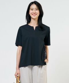 L size ONWARD(大きいサイズ) / エルサイズオンワード カットソー | 【一枚で着映え】LIBERTYコンビ バックデザイン カットソー
