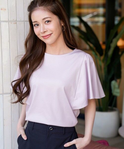 L size ONWARD(大きいサイズ) / エルサイズオンワード カットソー | 【シルクタッチさら魅せTシャツ】袖フレア プルオーバー | 詳細26