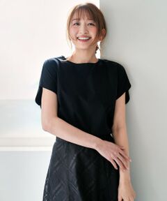 L size ONWARD(大きいサイズ) / エルサイズオンワード カットソー | 【シルクタッチさら魅せTシャツ】後ろコクーン プルオーバー