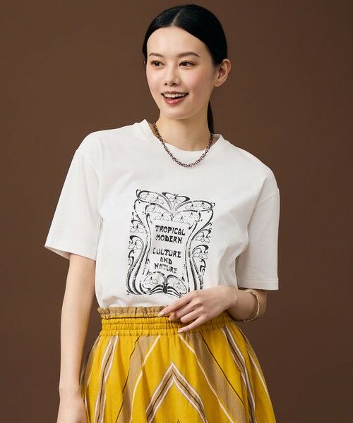 L size ONWARD(大きいサイズ) / エルサイズオンワード カットソー | 【カタログ掲載】アートグラフィック Tシャツ（オフ）