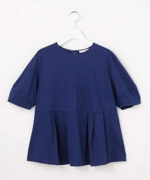 L size ONWARD(大きいサイズ) / エルサイズオンワード カットソー | 【一部店舗&WEB限定】ペプラム Tシャツ(ブルー)